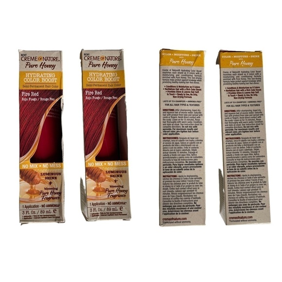 Crème of Nature Pure Honey Fire Red Hair Color Set of 2 New Semi Permanent Boost - Picture 9 of 9
